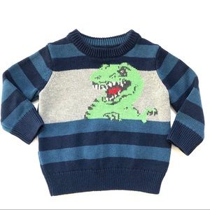 BabyGap | Knit Dinosaur Navy Sweater & Gray Stripe